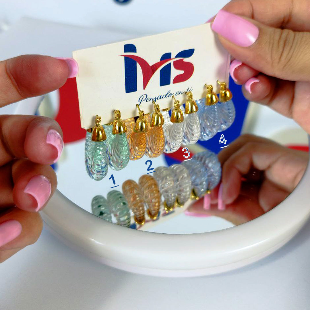 Aretes Colgantes Efecto Cristal – Acero Quirúrgico 316L Waterproof.