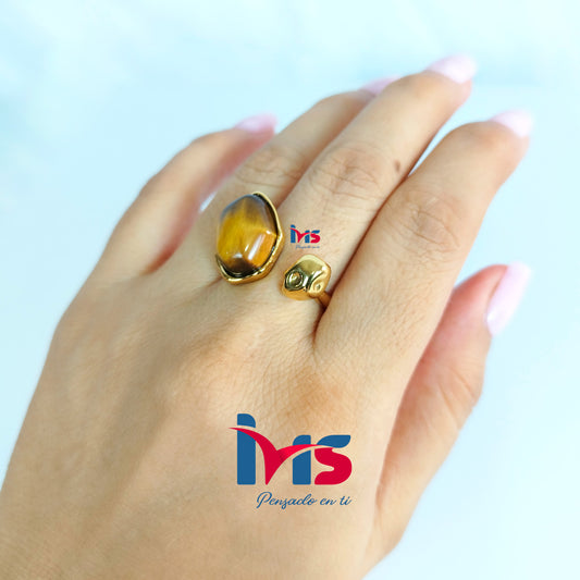 Anillo Aura Imperial de Acero 316L Premium, Enchapado en Oro con Recubrimiento PVD