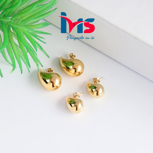 ✨ Aretes Tipo Gota Volumen – Acero Quirúrgico 316L Waterproof✨