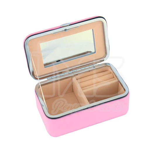 💍 Joyero Compacto con Espejo – Rosa.