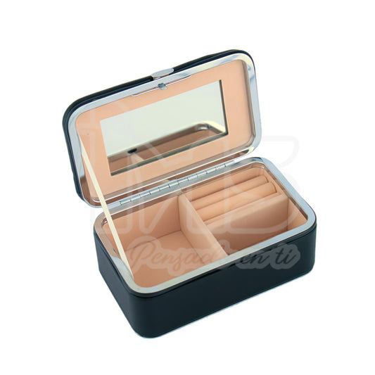 💍 Joyero Compacto con Espejo – Negro